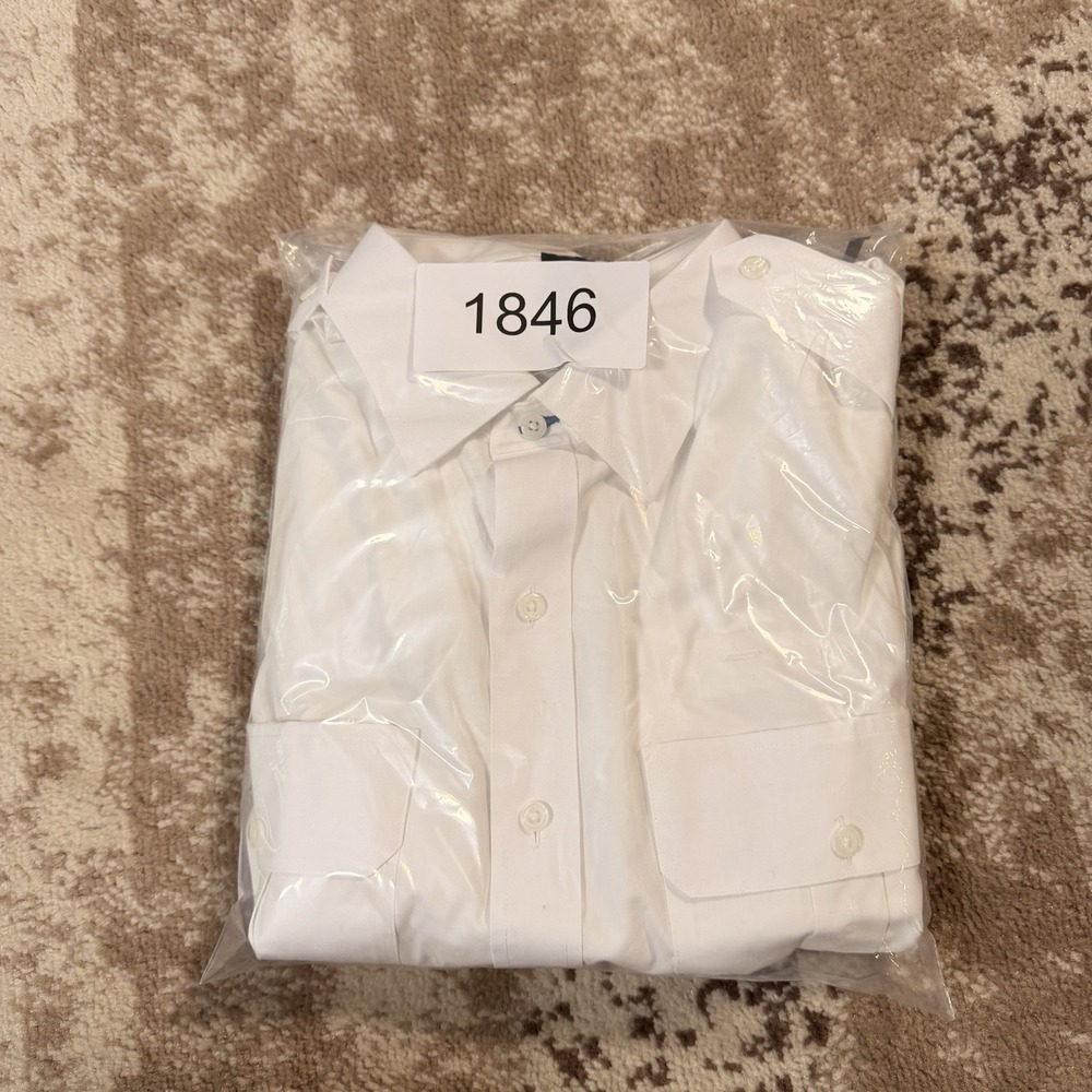 Brooks Brothers United Airlines Shirt Mens 17 36/37 White Long Sleeve Pilot NEW - Picture 12 of 12